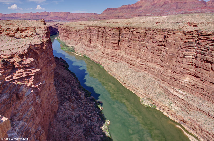 Marble Canyon and the muddy Colorado River from Navajo Bridge, Arizona