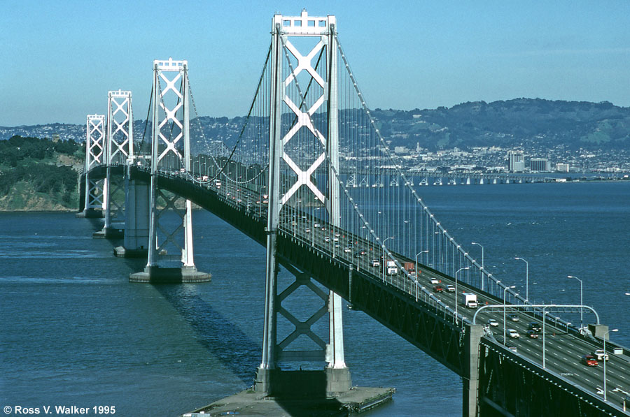 San Francisco Oakland Bay Bridge from the Unocal Tower, San Francisco, California