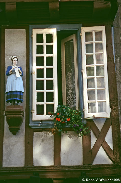 Window in a half-frame building, Quimper, Brittainy, France