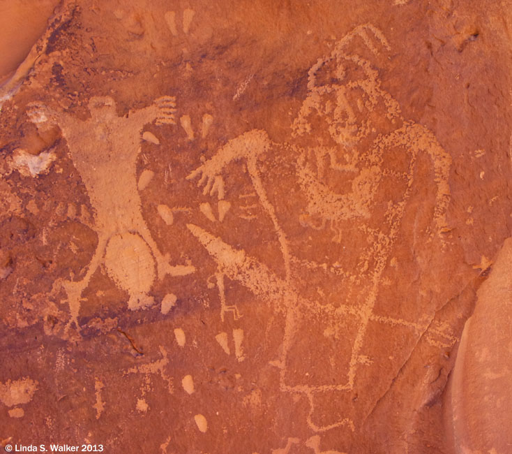 Birthing scene petroglyph near Moab, Utah