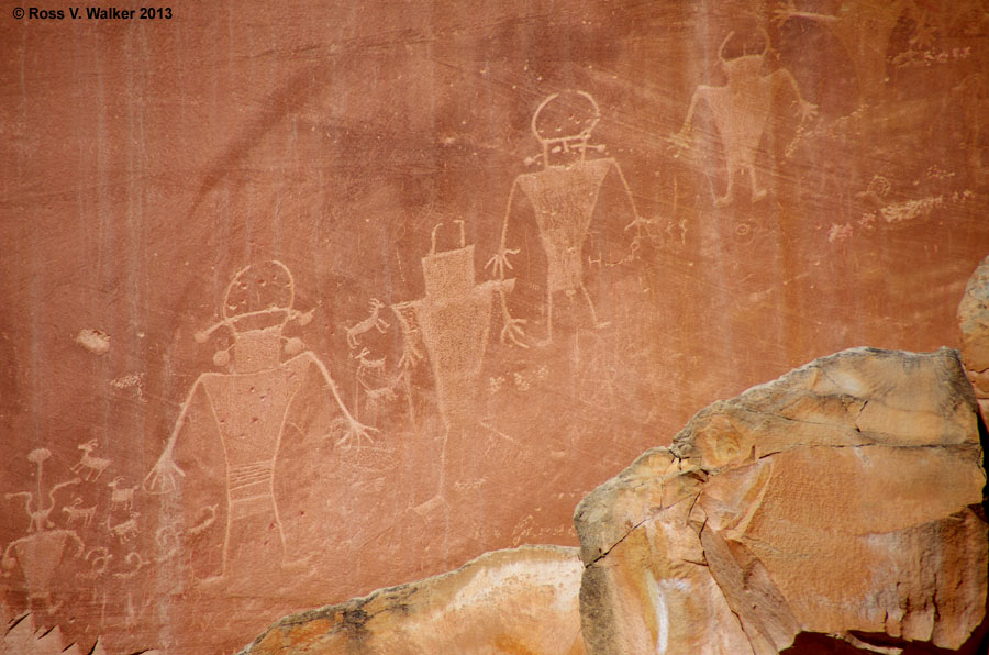 Anthropomorph petroglyphs, Capitol Reef National Park, Utah