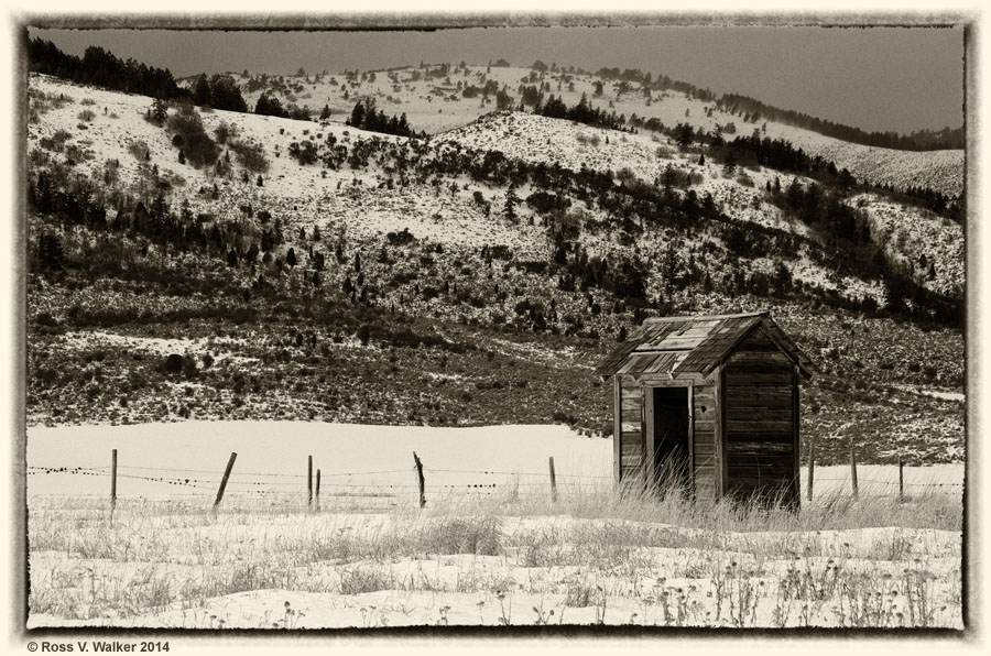 A classic outhouse in Nounan, Idaho