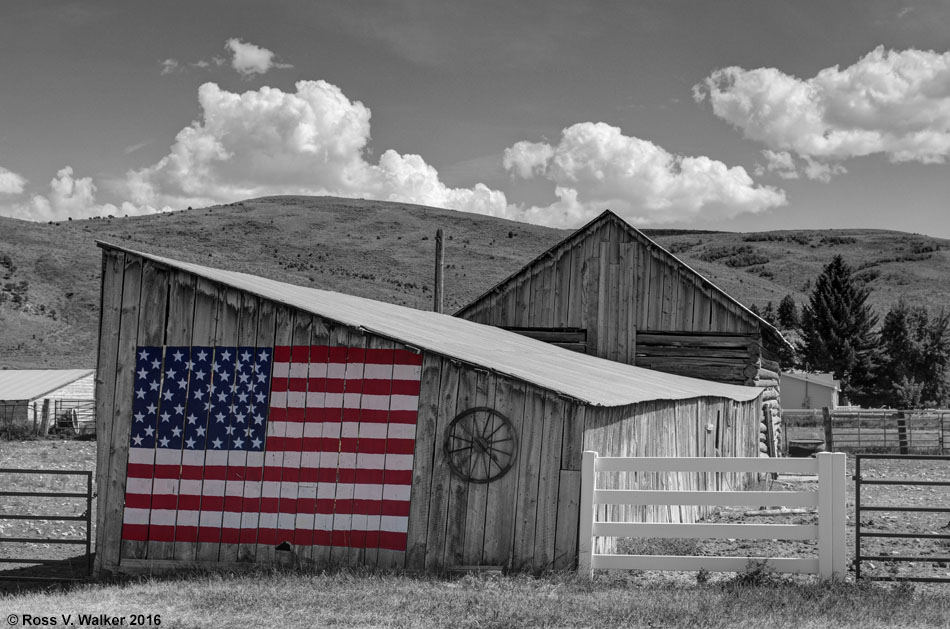 Barn flag art, Laketown, Utah