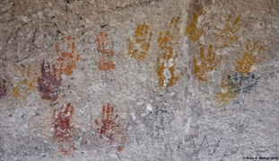 Cave hands pictographs