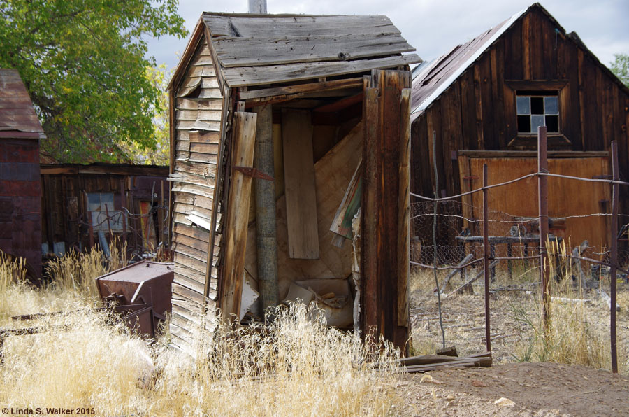 Abandoned outhouse in Tuscarora, Nevada.