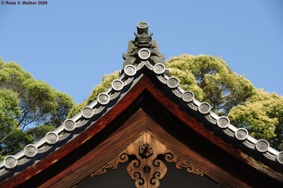 Shrine roof at the Golden Pavilion, Kyoto, Japan