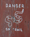 Danger, rattlesnakes sign