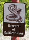 Beware of rattlesnakes sign