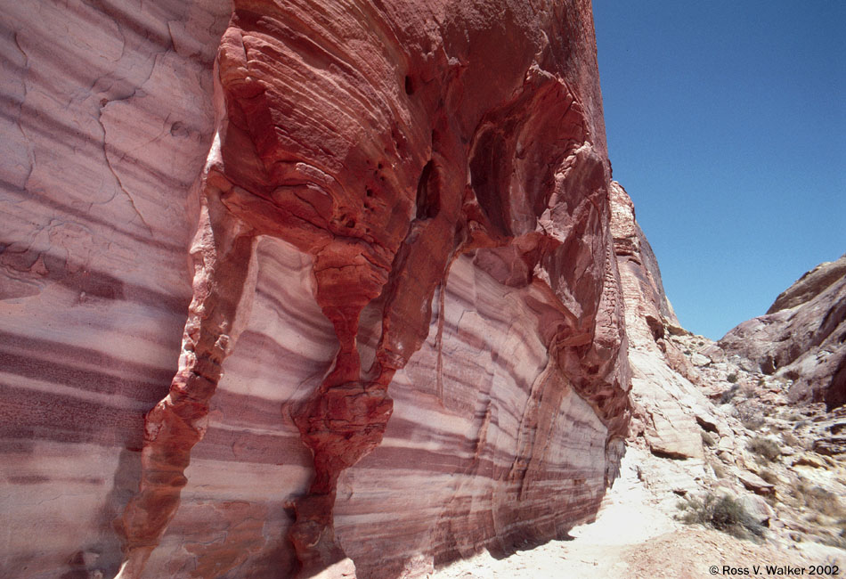 Sandstone cliffs and White Domes Trail, Valley of Fire, Nevada