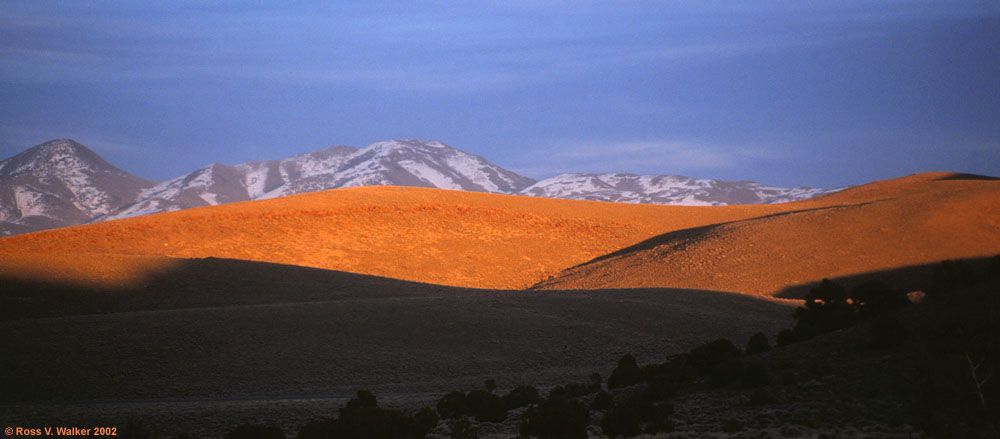The Toquima Range at sunset from Hickison Summit, Nevada