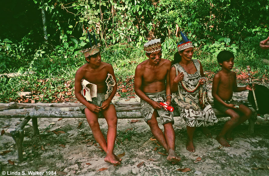 Yagua Indians with trade goods, Amazon jungle, Peru