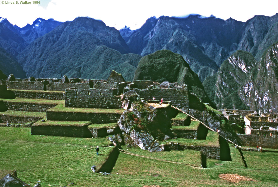View from above Machupicchu ruins, Peru