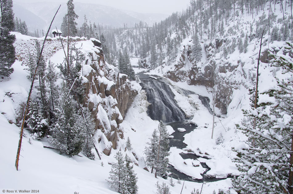 Gibbon Falls in winter, Yellowstone National Park, Wyoming
