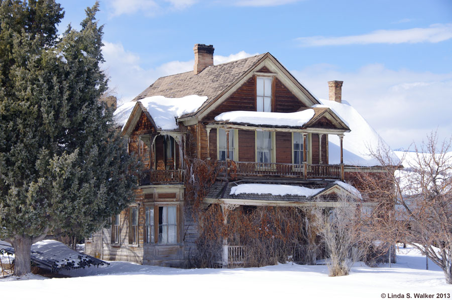 Faded elegance of an old house in St Charles, Idaho