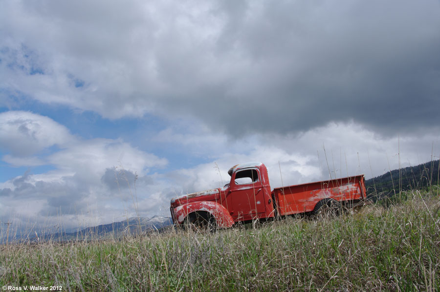 Old red truck, Star Valley, Wyoming