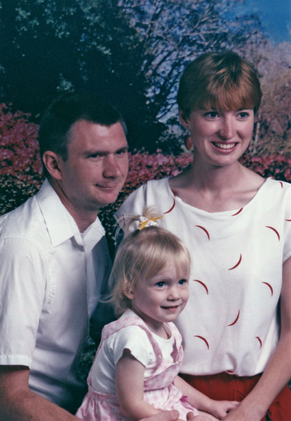 Greg, Tannis, and Jasmine Lambert. Photo taken about 1993.