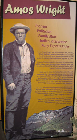 Amos Wright display at the Oregon Trail Center, Montpelier, Idaho