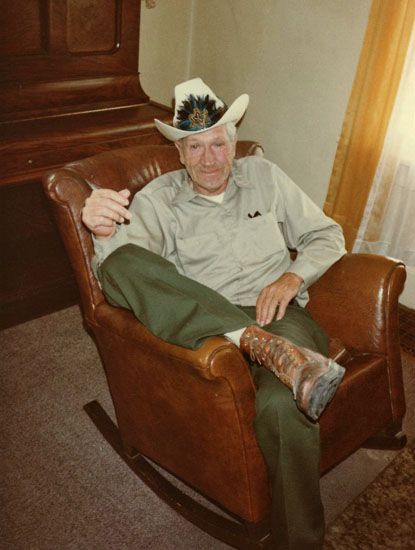 Ray Stephens in his favorite chair at home on Lincoln St., Montpelier, Idaho.