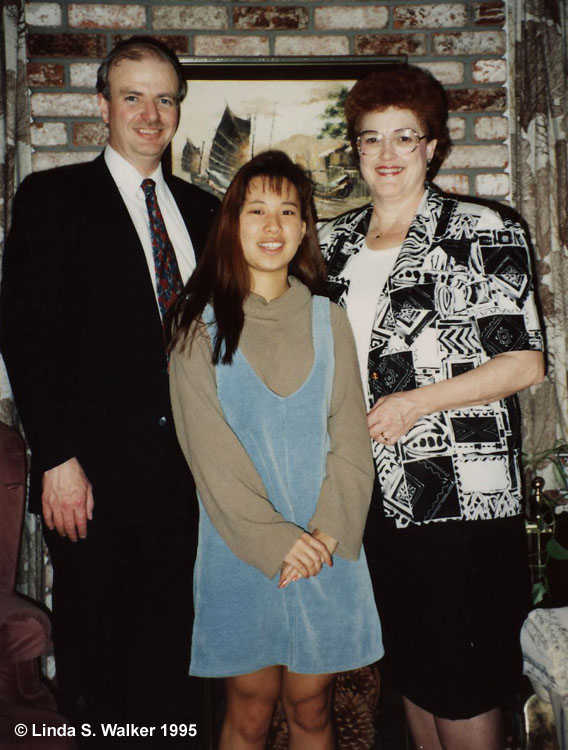 Eri Yasukawa with Ross and Linda Walker, Alameda, California