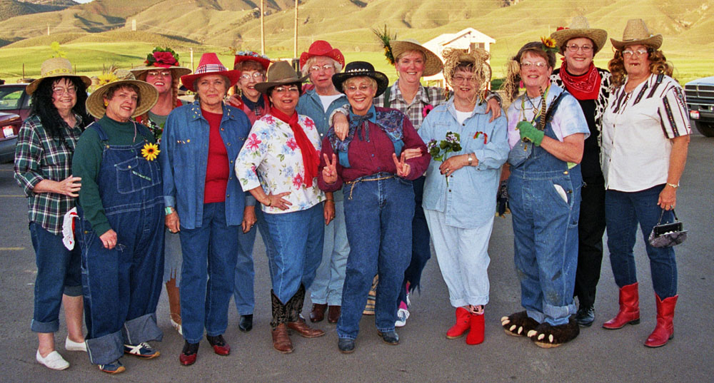 Madd Hatters in western costumes, Montpelier, Idaho