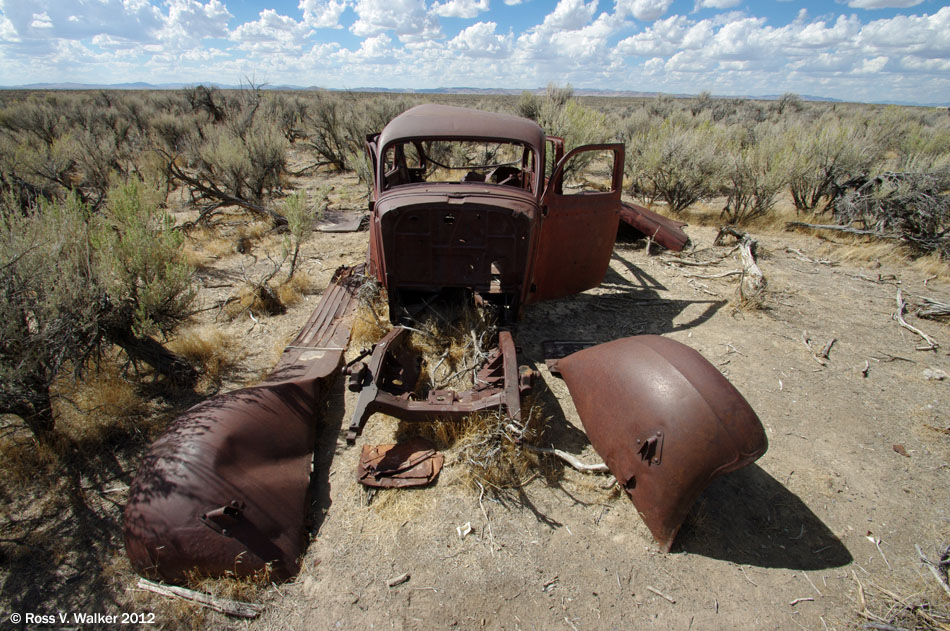 Dismembered sedan, Metropolis, Nevada
