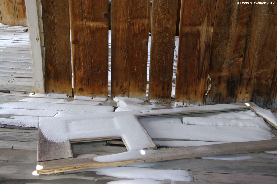 This door no longer keeps the snow out of a cabin in Bodie, California
