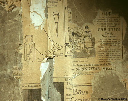 Ghost town newspaper wallpaper, Bannack, Montana