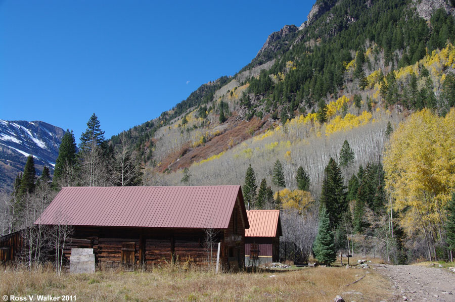Crystal Club, a house, and the road to Marble, Colorado.