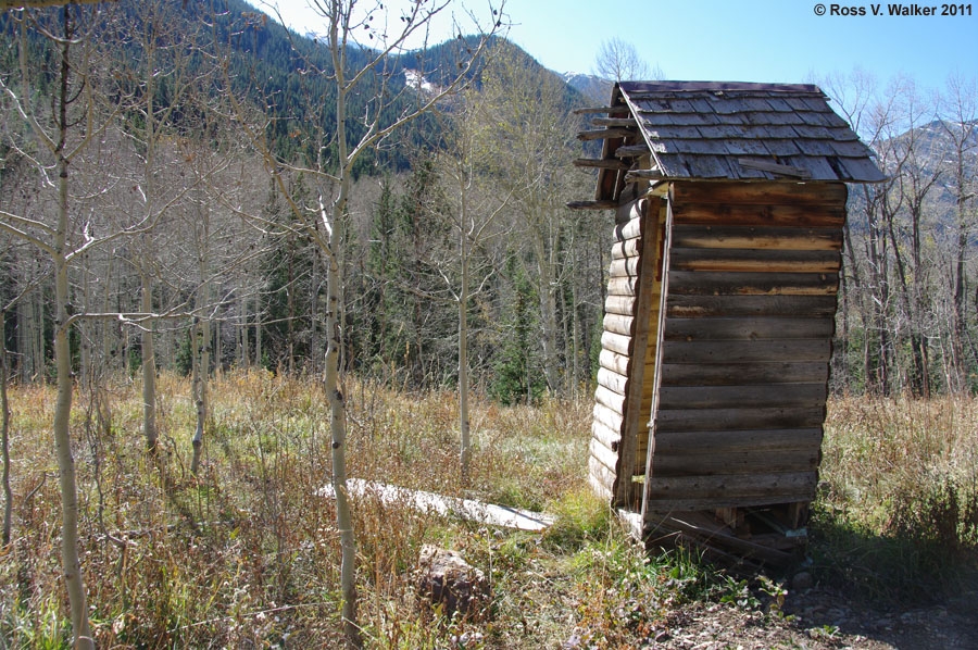 A log outhouse in Crystal, Colorado