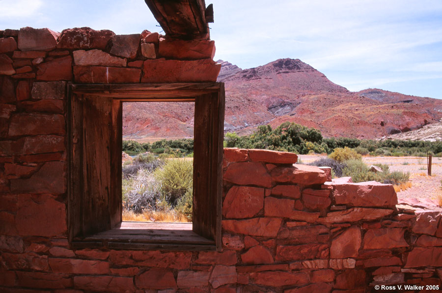 The wall of an old trading post and fort at Lee's Ferry, Arizona