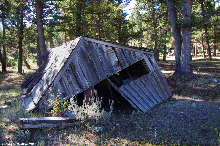 Collapsing cabin, Ragtown, Idaho.