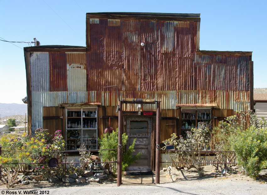 Tin sided false front in Randsburg, California