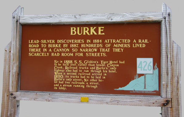 Burke, Idaho ghost town sign