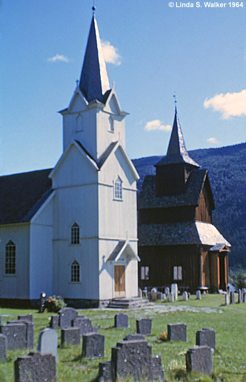 Torpo Church (1880) and Torpo Stave Church (1190 - 1200), Torpo, Norway