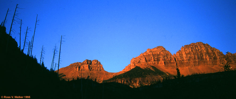 Mountains in late light, Glacier National Park, Montana