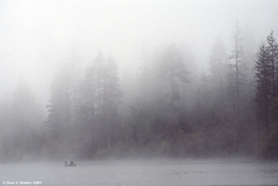 Fishing in the fog, Letts Lake, Mendocino National Forest, California