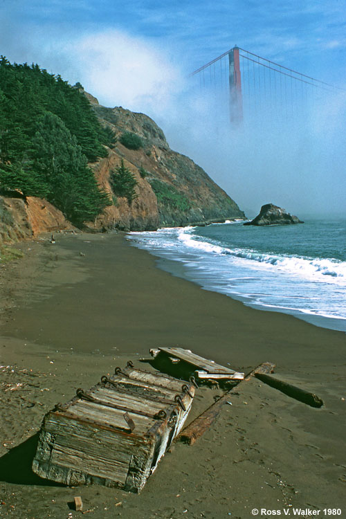 Kirby Cove and the Golden Gate Bridge, Marin Headlands, California