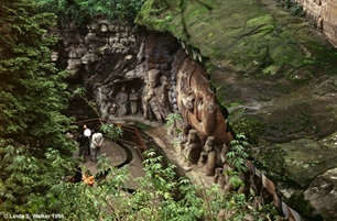 Reclining Buddha from above, Dazu, China