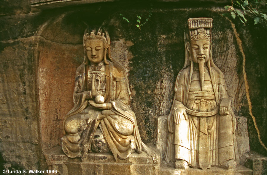 Statues in a Stone Niche, Dazu, China