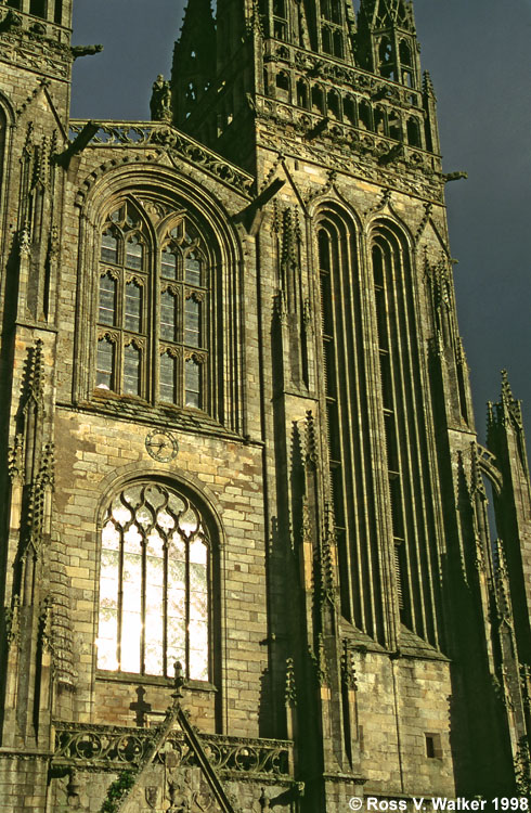 Cathedral in storm light, Quimper, Brittainy, France