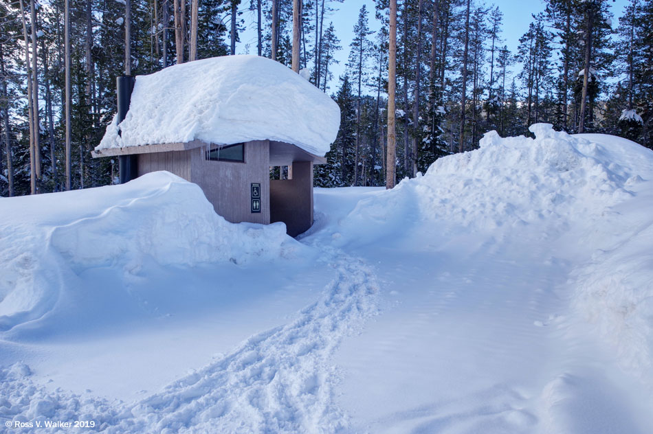 Emigration Canyon outhouse at the Copenhagen Basin parking lot, Idaho