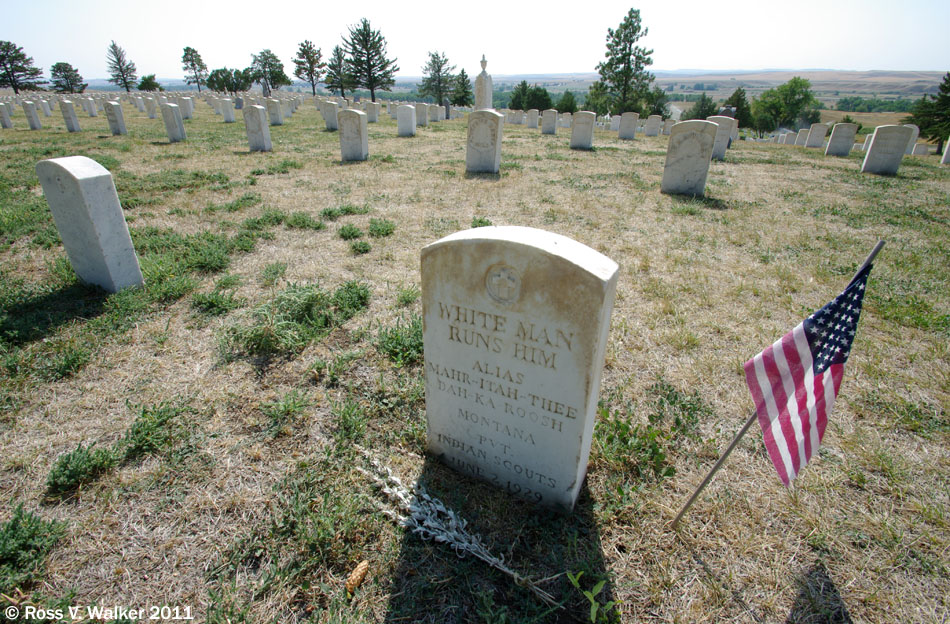 White Man Runs Him's grave at Custer National Cemetery, Little Bighorn Battlefield N.M., MT