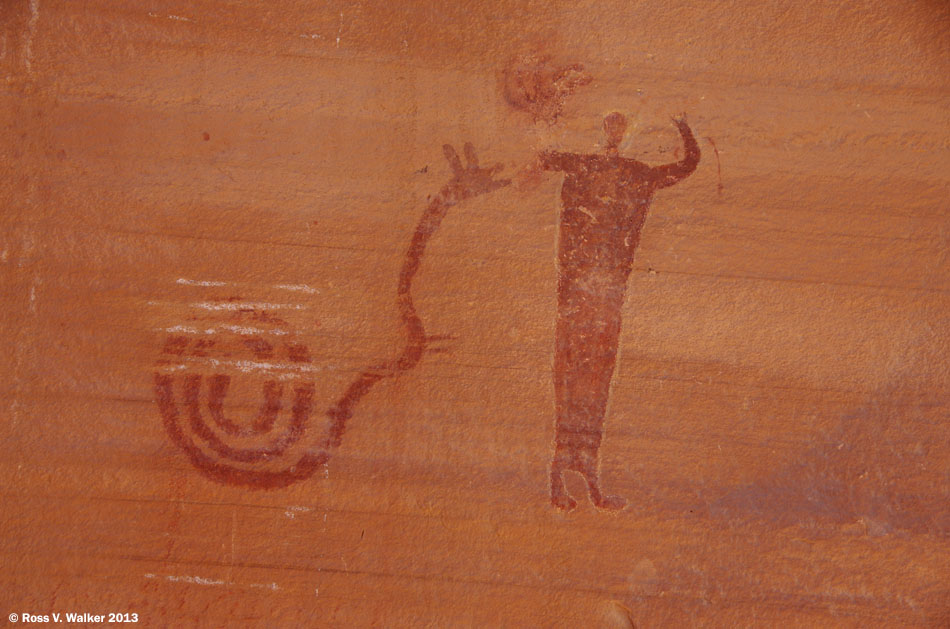 Rattlesnake attack pictographs, Buckhorn Wash, Utah