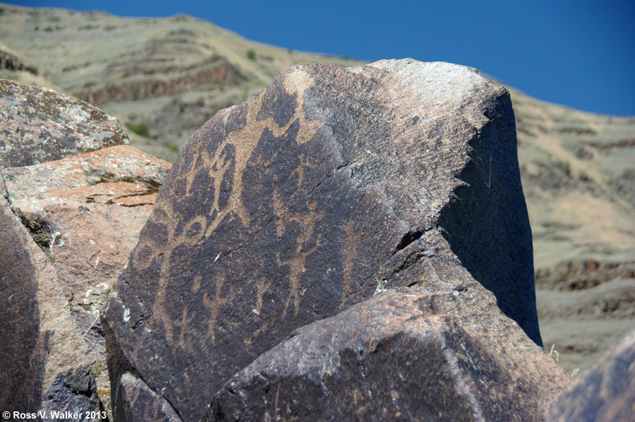 Buffalo Eddy petroglyphs along the Snake River near Asotin, Washington