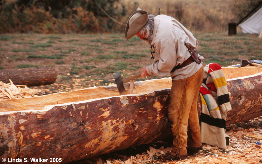 Dugout canoe maker, Orofino, Idaho