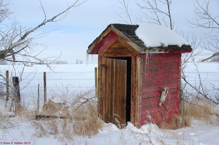 A cold privy at an abandoned house near Montpelier, Idaho