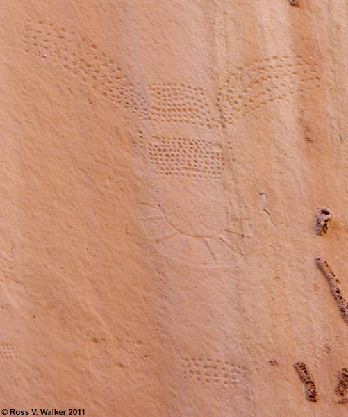 Headdress or necklace petroglyph, Echo Park, Dinosaur National Monument, CO