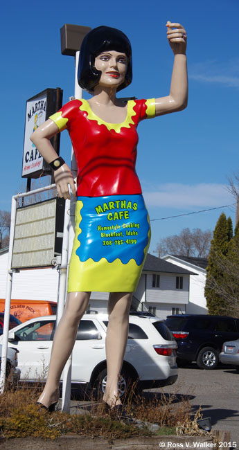 Giant waitress at Martha's Cafe in Blackfoot, Idaho