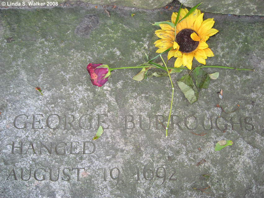 George Burroughs witch's grave, Salem, Massachusetts.