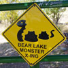 Bear Lake Monster crossing sign